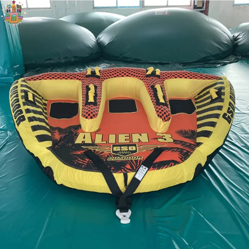 3 Person Inflatable Floating Towable Tube For Boating Inflatable Towable Tube With Rope Bundle