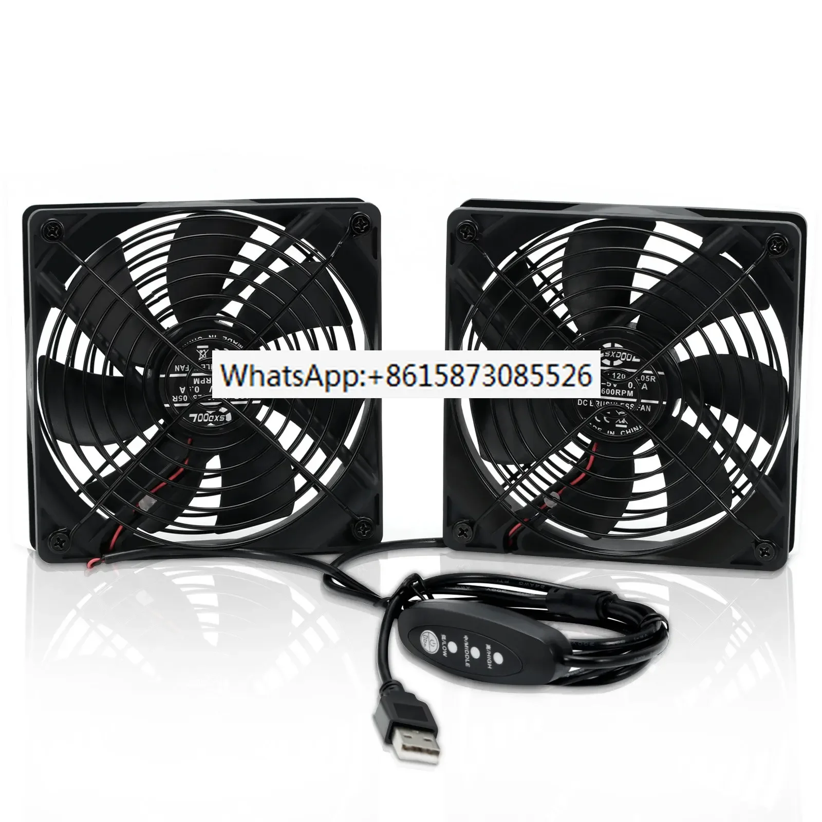 

Dual 120mm DC 5V Mini USB Computer Cooling Fan with Speed Controller, for Xbox TV Box Fan Router Receiver DVR Playstation