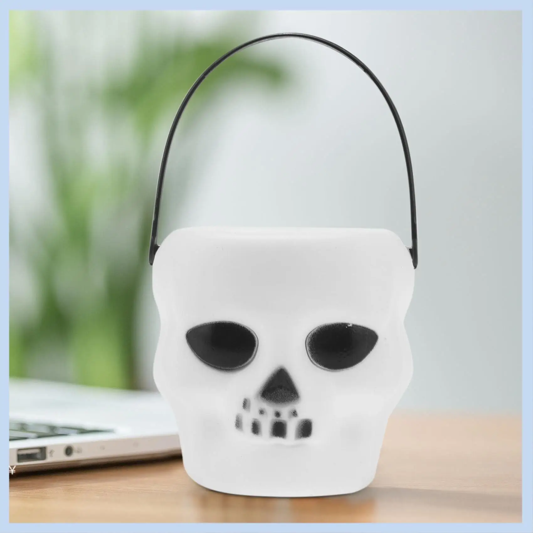 

MLGB-10Pcs Mini White Skeleton Halloween Candy Kettle Halloween Candy Bucket Skull Head Bucket Party Decoration Halloween