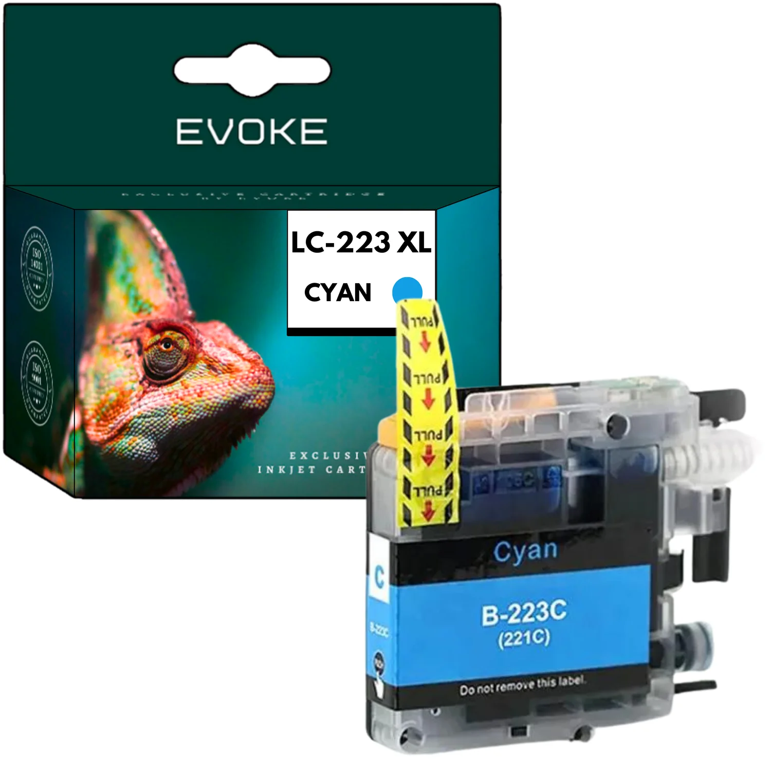Evoke Compatibele Inkt voor Brother Lc-223 Lc223 Lc223C Cyaan 10 ml 300 Pagina's Dcp-J4120Dw J562Dw; Mfc-J5320Dw J4620Dw