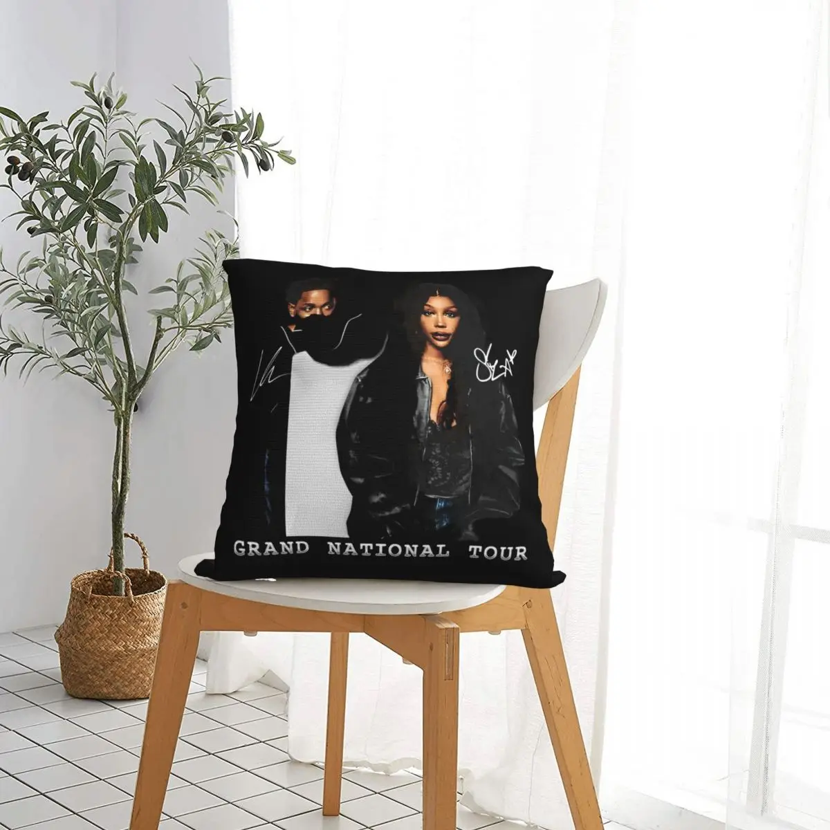 Grand National Tour Square Pillow Case SZA & Kendrick Lamar Cushion Cover Creative Polyester Decor Pillowcase for Home 45x45cm