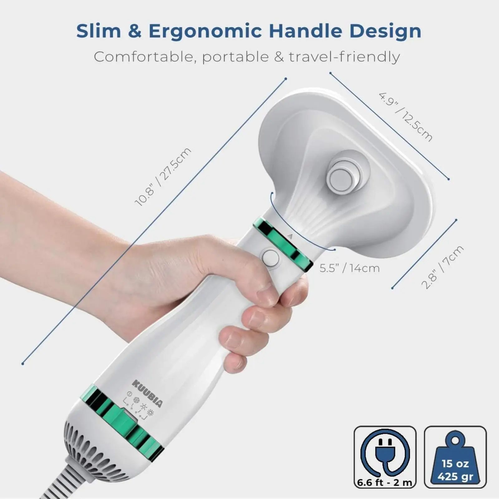 Pet Hair Dryer for Small and Medium-Sized Dogs and Cats 2-in-1 Dog Hair Dryer with Self Cleaning Slicker Brush Dog Blow Dryer