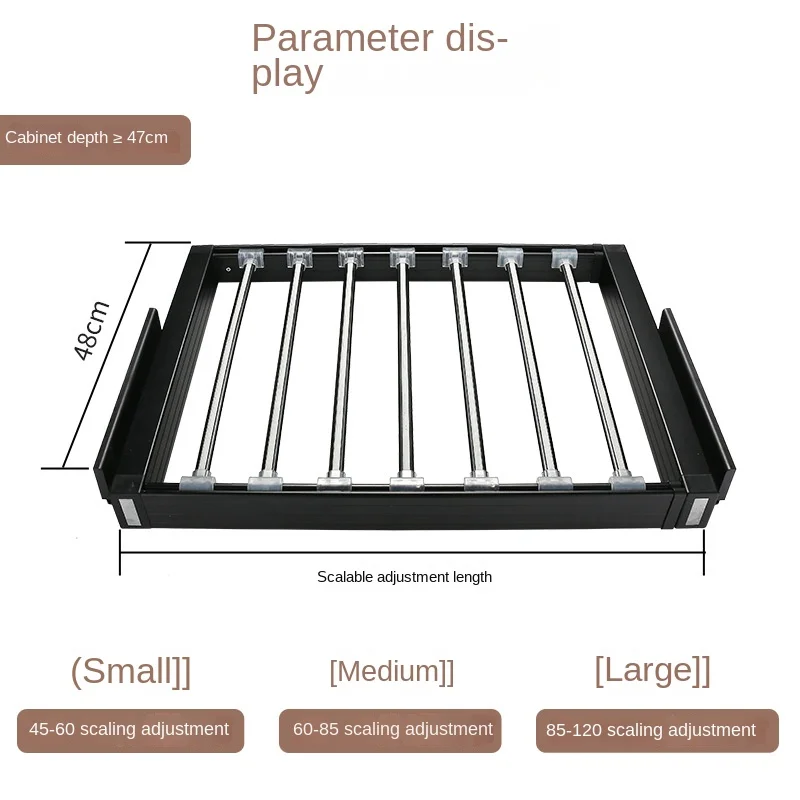 Imagem -03 - Trouser Rack Wardrobe Built-in Top Pull-out Telescopic Trouser Rack Slide Rail Armazenamento para Hardware de Calças Penduradas Domésticas