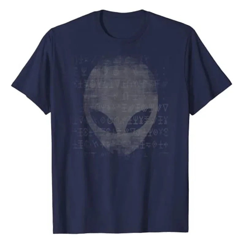 Space Buffs Graphic Tee Y2k Top Funny  Theorists Outfits  Alien Head Shirt Aliens Symbols Writing UFO T-Shirts print