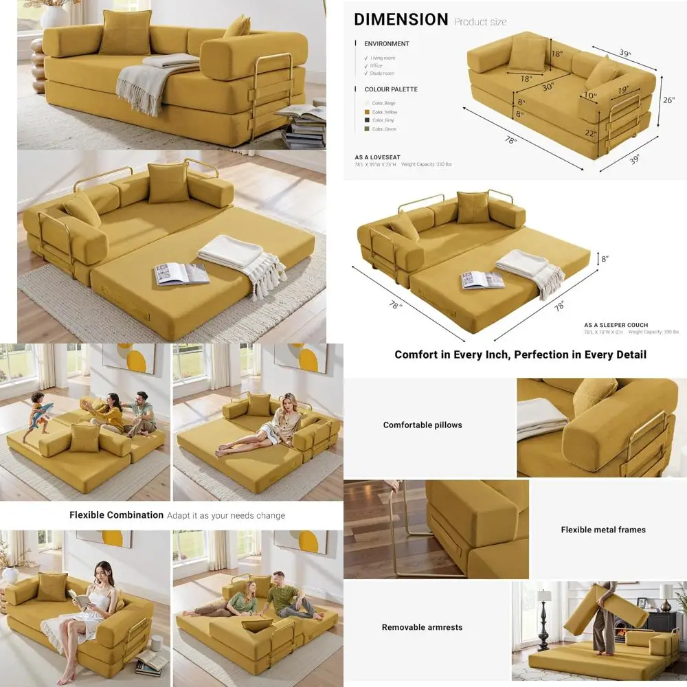 

Вельветовый раскладной диван с фиксированным каркасом и ленивым раскладным матрасом для удобного напольного дивана