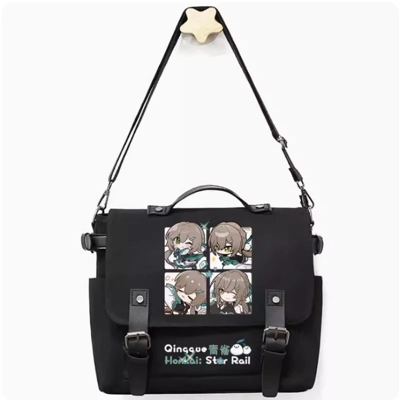 Anime Honkai: Star Rail Qingque Bag Belt Decoration School Bag Fashion Leisure Teenagers Student Messenger Handbag