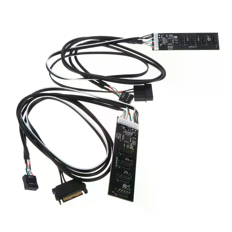 USB Splitter 9Pin to Four 9Pin Multi Port USB20 HUB Riser Card for Computer Motherboard Expansion Solution