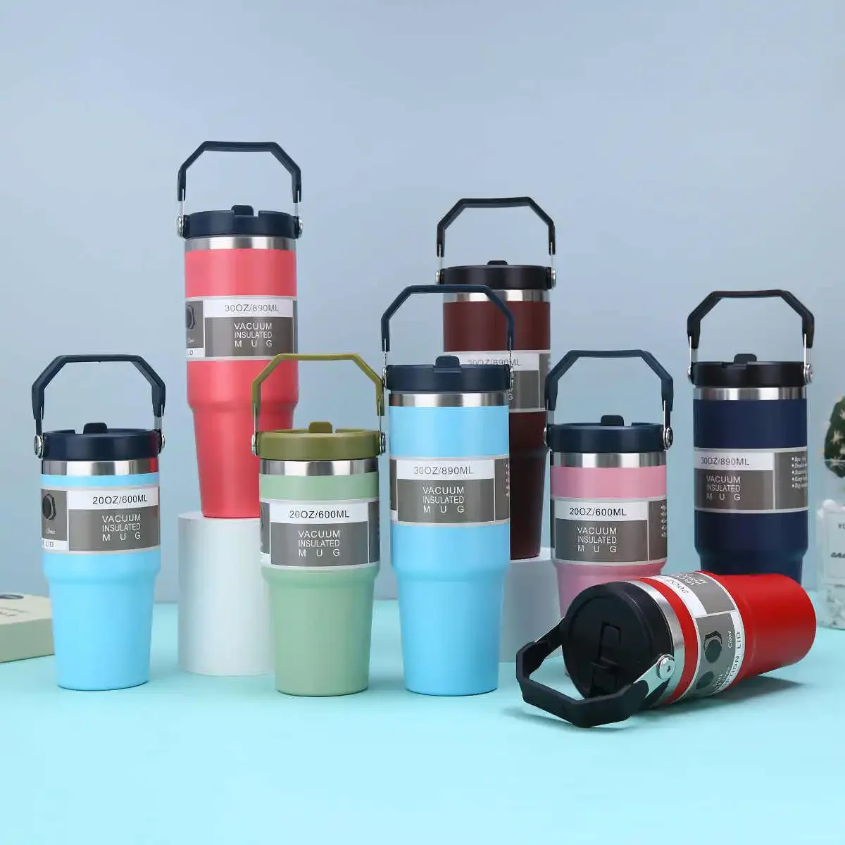 20/30oz Stainless Steel Thermos Bottle Car Insulated Cup Tumbler Vacuum Flasks Keeps Cold and Heat Thermal Mug Sport Thermal Cup