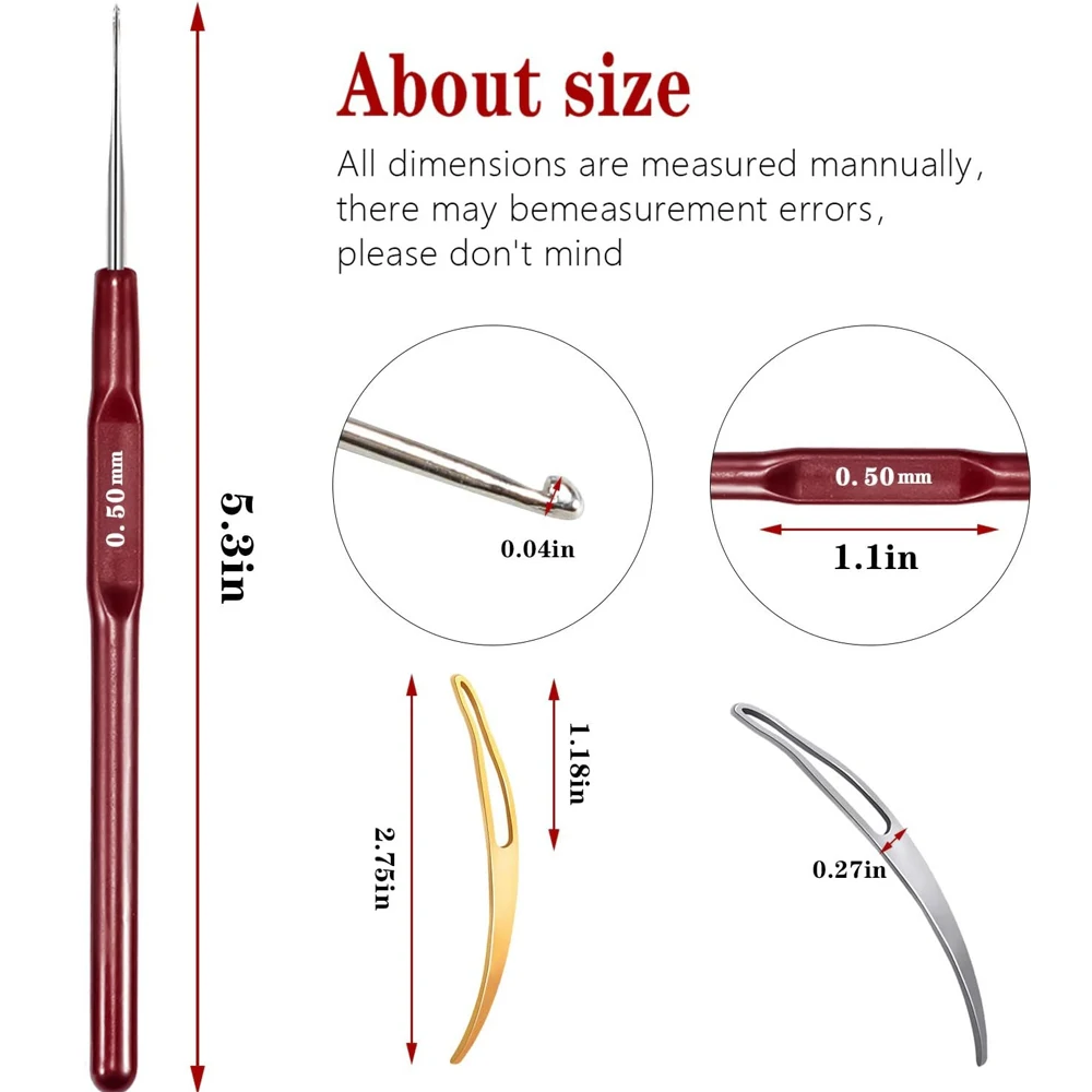 14 قطعة خطاف كروشيه Dreadlock للشعر مقبض من الخيزران المتين Locs إبرة كروشيه قفل بخطاف كروشيه للشعر المستعار جديلة جديلة الحرفية