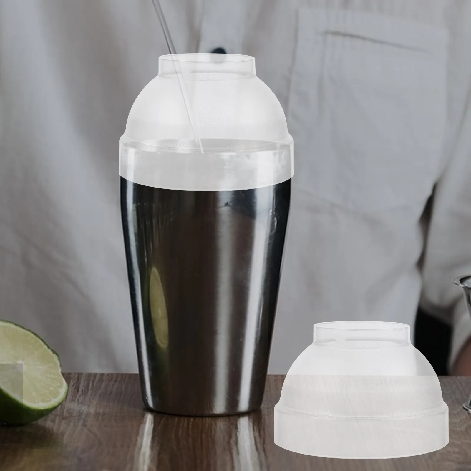10Pcs Reusable Shaker Cup Lid Splash Proof Cover for Press Shaker Tumbler Juice Cup High Temp Resistant Pc