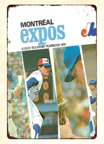 1970 baseball Montreal Expos Yearbook Second Season metal tin sign