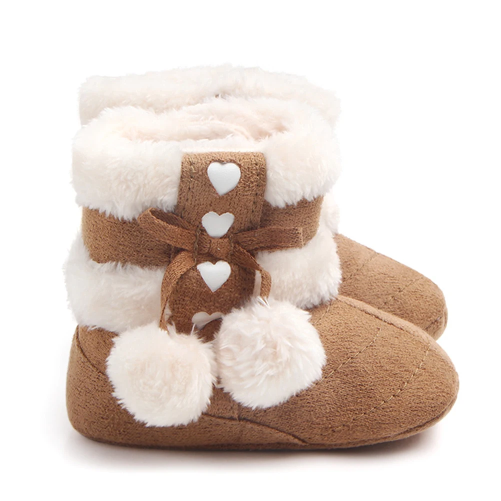 

1 Prewalkers Bowknot Winter Newborn Prewalkers Shoes Shoes Warm Newborn Infant Toddlers Gift