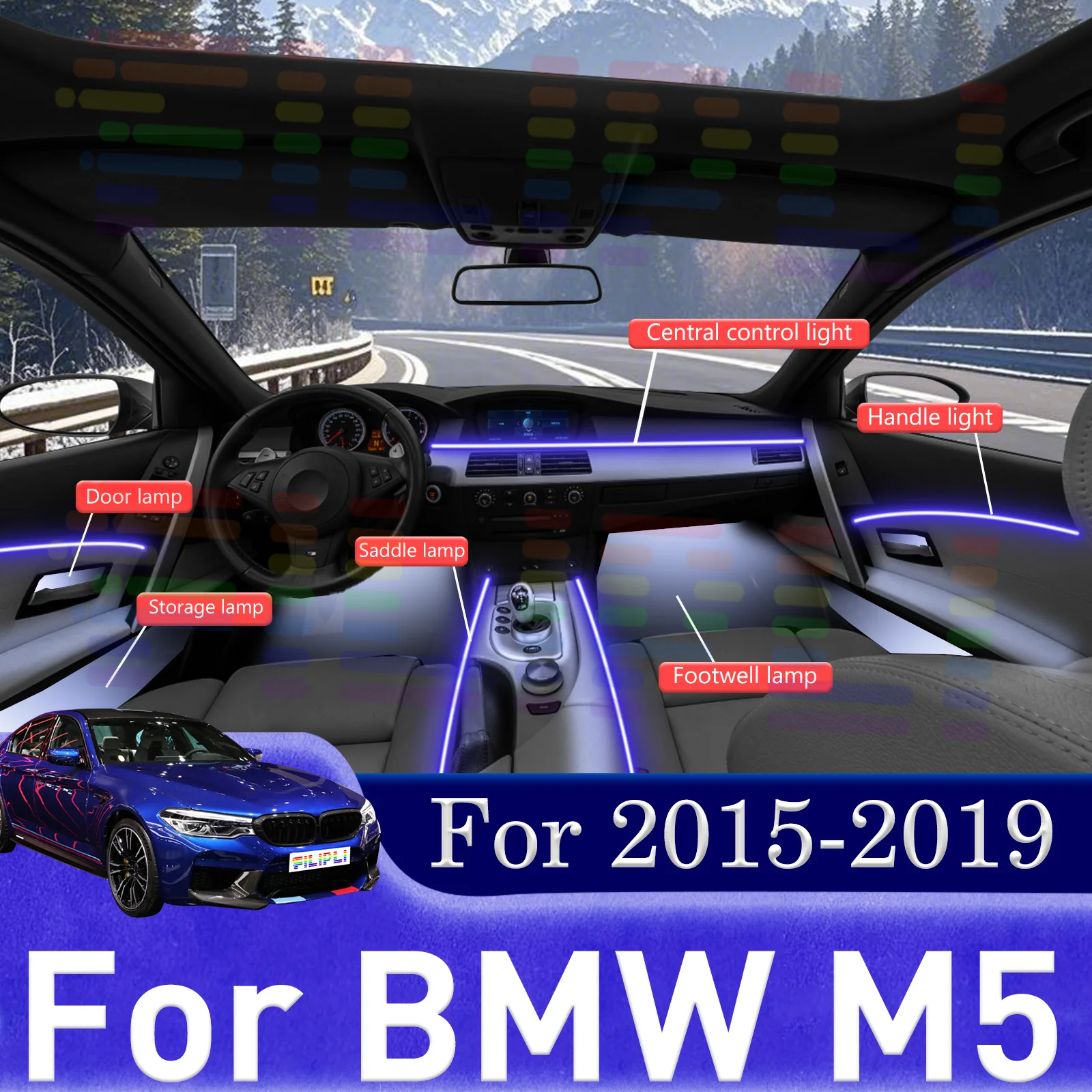 For BMW M5 F90 F92 F93 Unlock a World of Color with Our Vehicle LED Accent Strips Hidden Style Installation