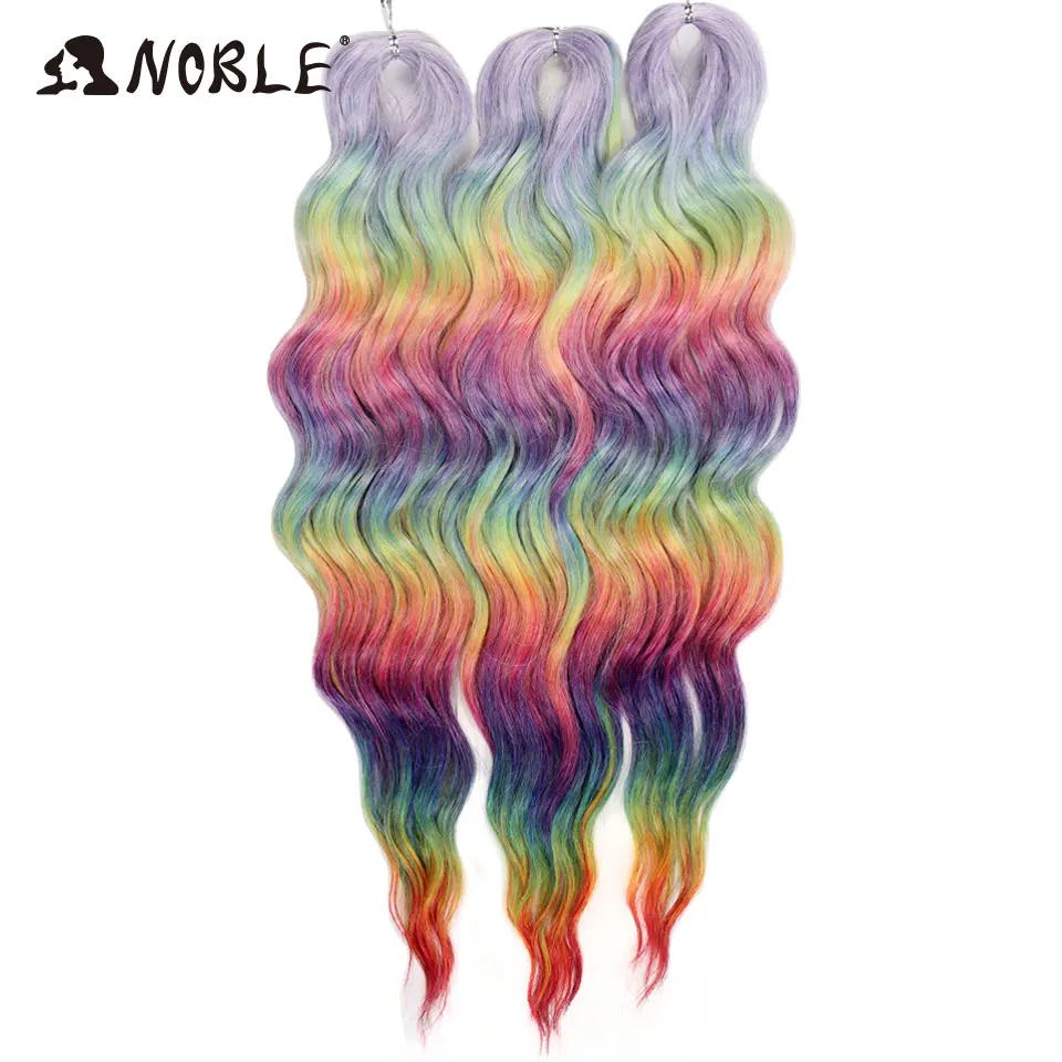 Edle 24 Zoll Synthetische Haarverlängerungen mit Wasserwellenmuster, Ombre-Regenbogenfarben, Tiefe Wellenlocken, Twist-Crochet-Haarverlängerung – Detail 37