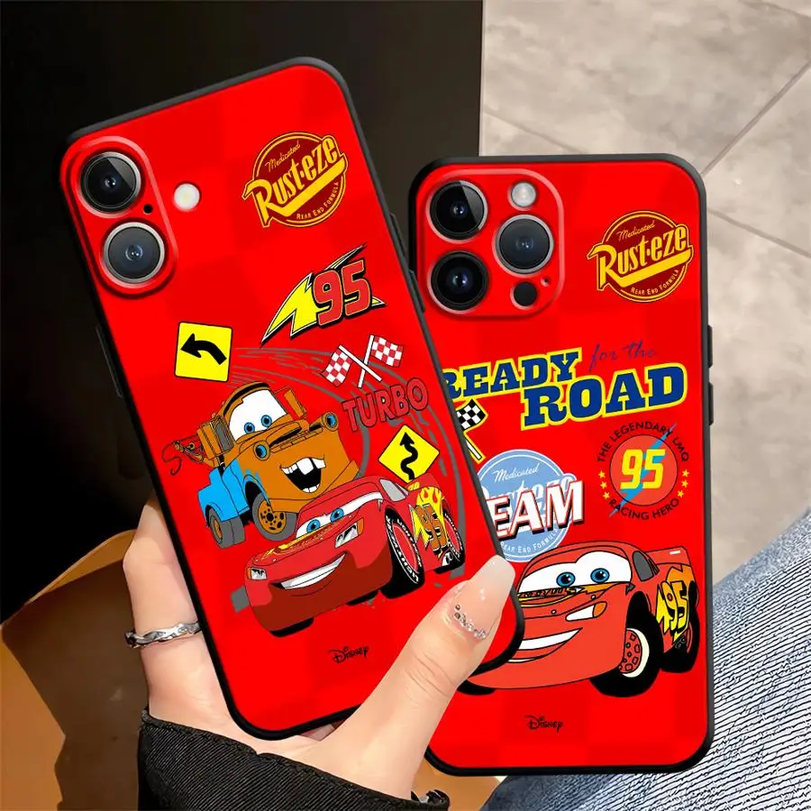 Case for iPhone 11 14 SE 12 17 16 Pro Max 17Air 7 8 X XS XR 15 Plus 13 Mini Soft Back Phone Cover Disney Lightning McQueen