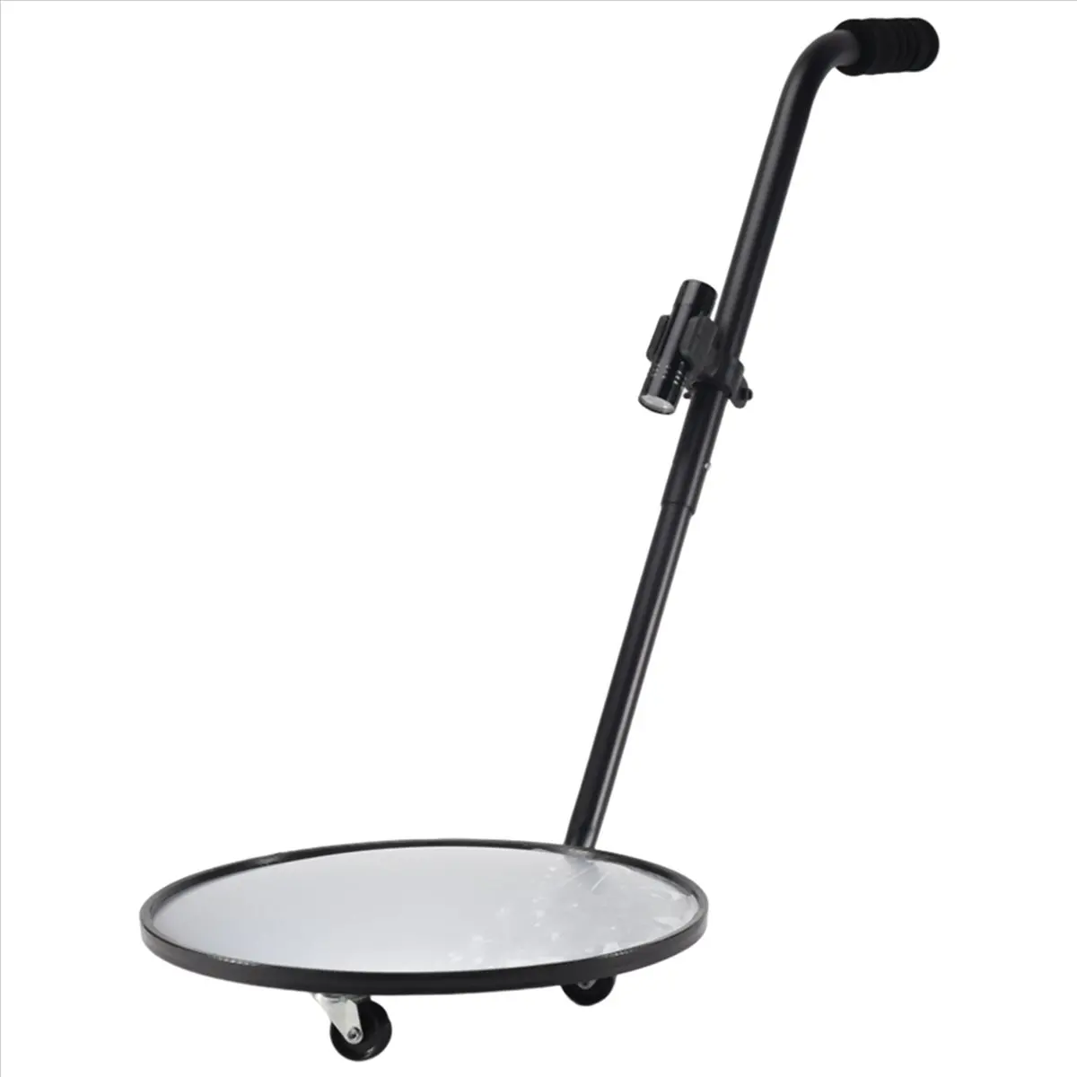 A06K 10X Under Vehicle Inspection Mirror - 12-Inch Diameter Security Mirror with Wheels and LED Light