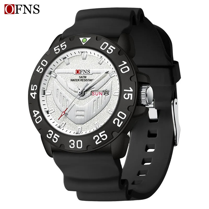 Ofns cross-border hot-selling quartz watch, junior high school student double calendar, classic simple waterproof quartz watch