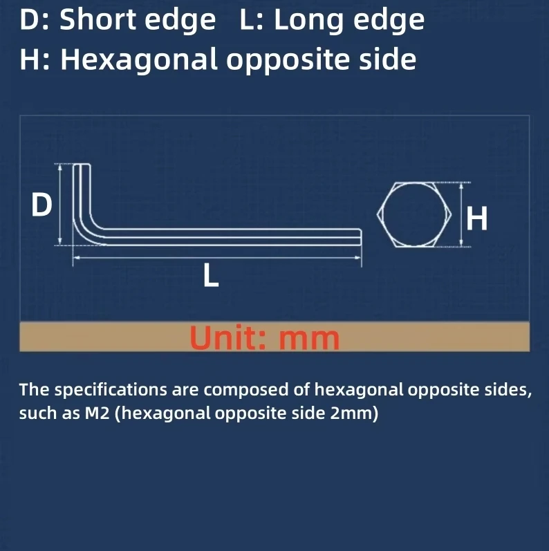 Hex Wrench 304 Stainless Steel/Nickel Plated/Black Mini L Shaped Hexagon Allen Key  Bicycle L Handle Wrench
