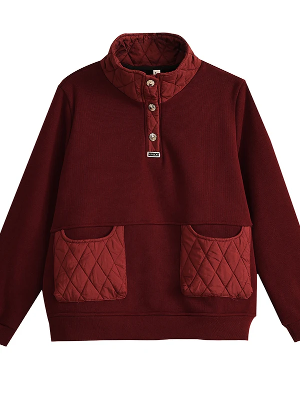 أصيلة 2025 الخريف الشتاء Thiened Fce اصطف فضفاض عارضة Faionable البلوز جميع المواسم الأساسية الأساسية Sle