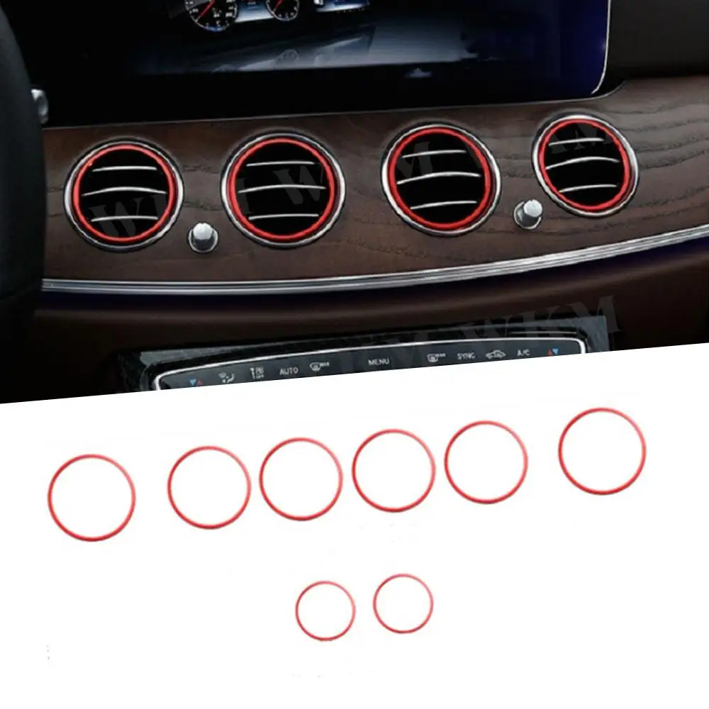 

8 шт./компл. вентиляционное отверстие для кондиционера, кольцо, накладка, украшение для Mercedes Benz E Class W213 C238 2017-2019, Стайлинг автомобиля