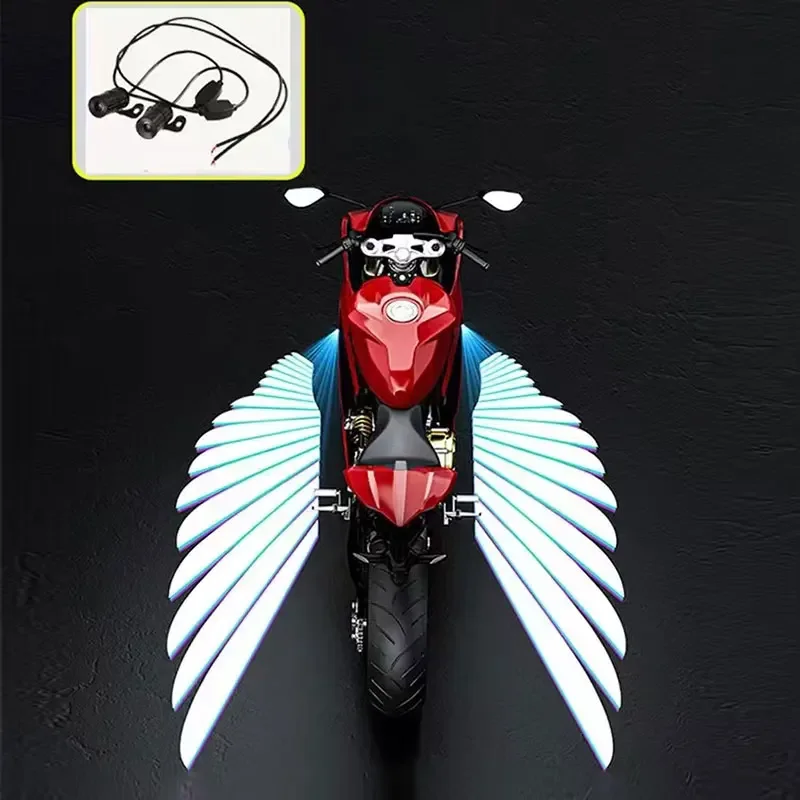 Motorcycle LED angel wing light ground light modified decorative light blanket wing laser projection