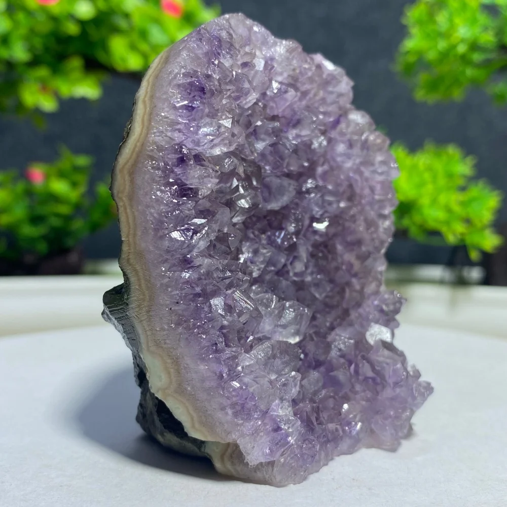 Natural Amethyst Crystal Flower Cluster Quartz Stone Mineral Specimen for Energy Reiki Meditation Healing Gemstone Gift