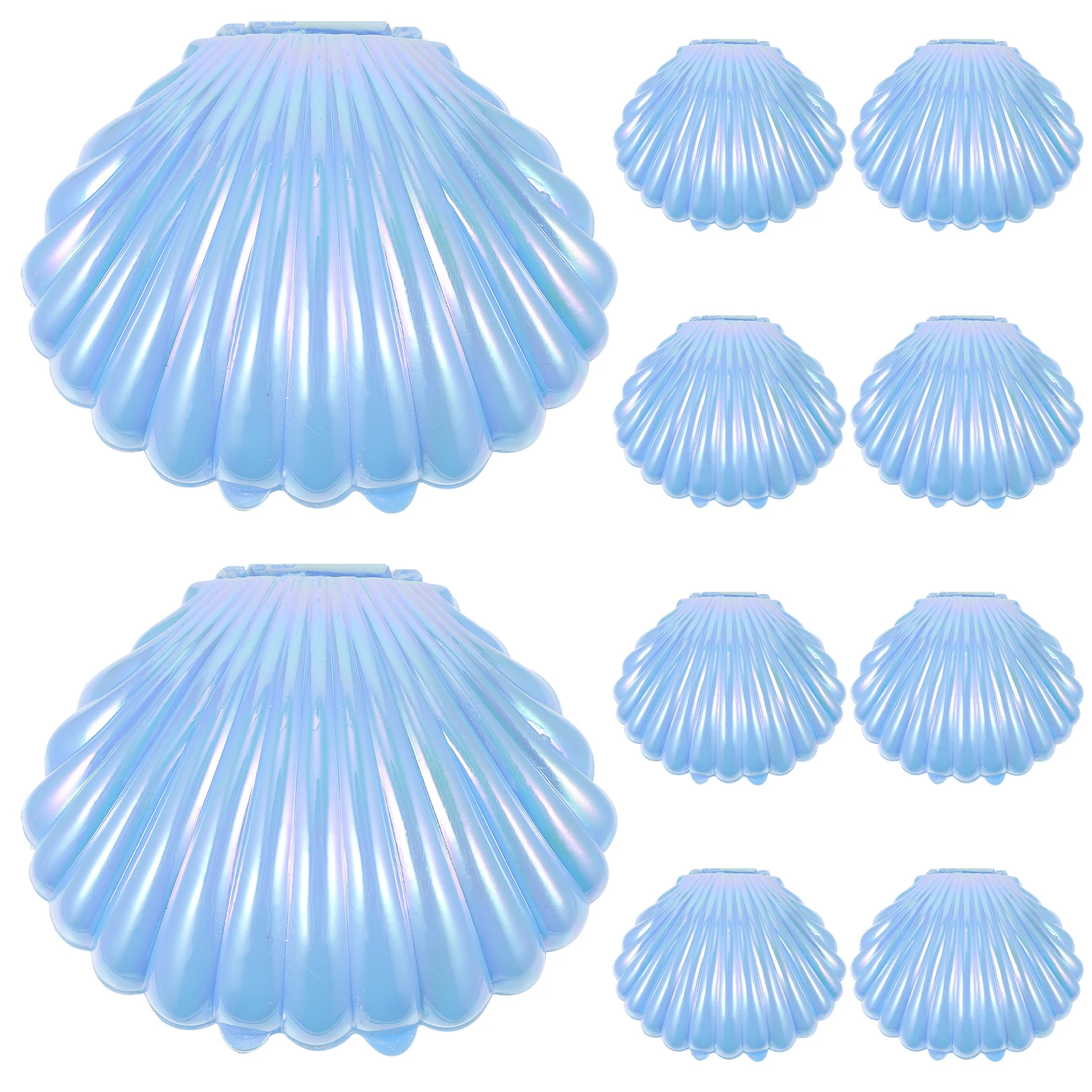 

10pcs Seashell Candy Boxes Small Plastic Containers for Seashell Jewelry Dish Party Favors Wedding Sweets Box