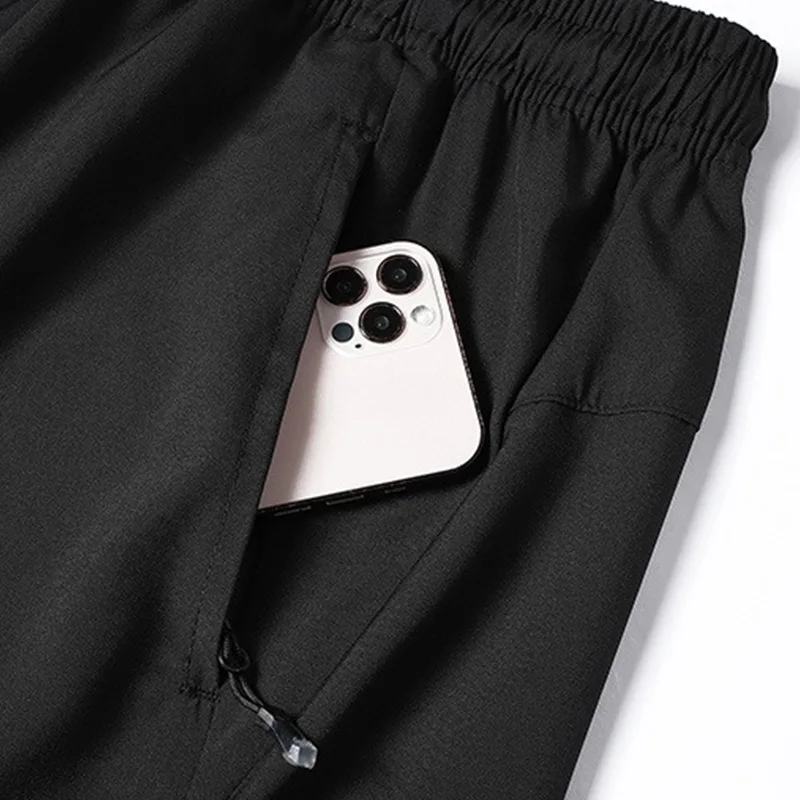 Men's Quick-drying Sports Casual Loose Elastic Shorts With Drawstring Lightweight Belt for Running and Sport