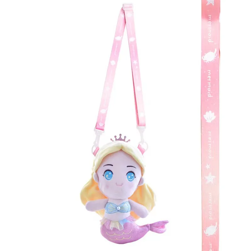 Sacs à bandoulière princesse sirène pour enfants, sacs initiés par le dessin animé, porte-monnaie mignon pour filles, poudres de beurre Kawaii douces, fermeture éclair, Bolsa bettalk l