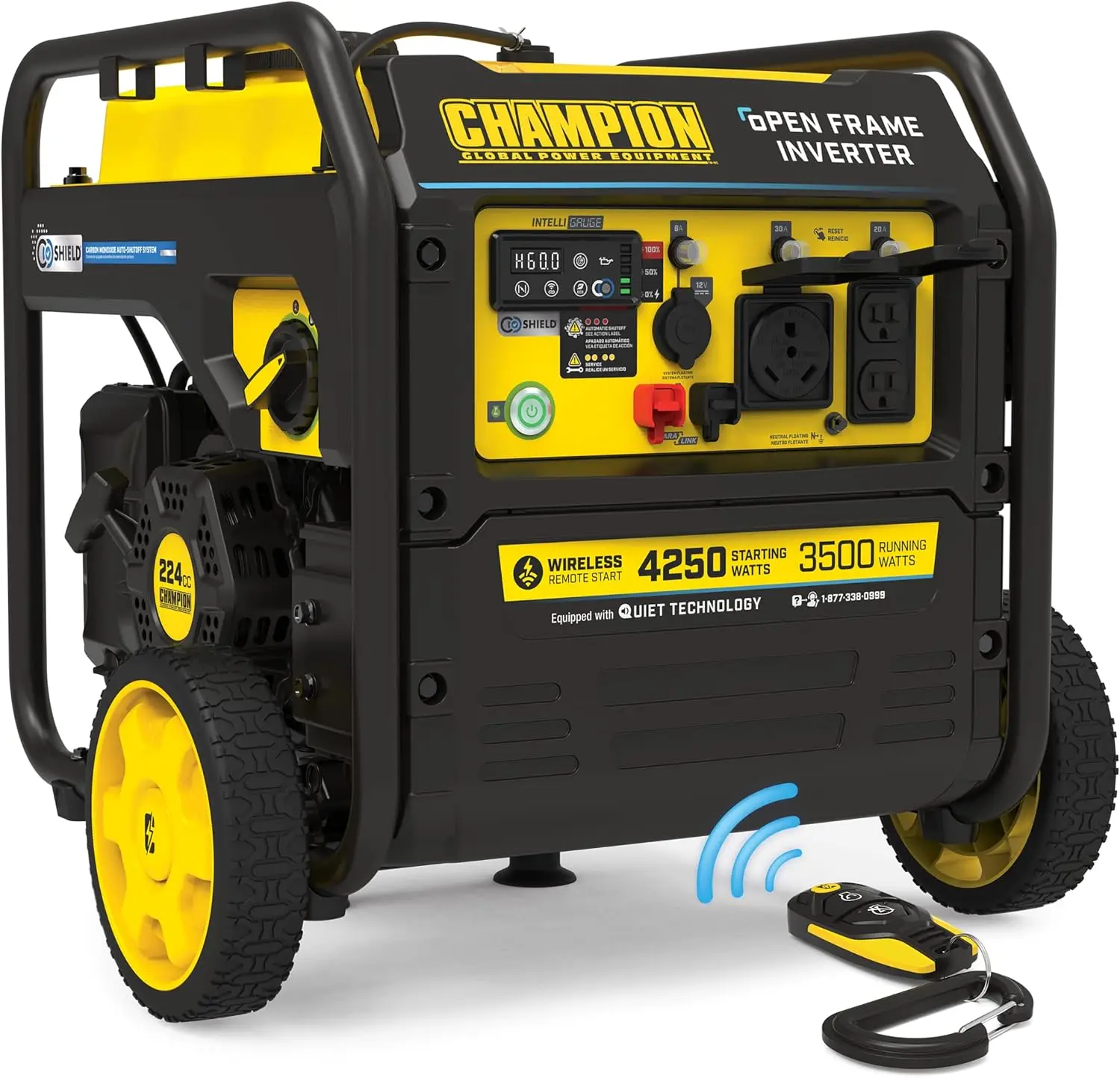 

4250-Watt Wireless Remote Start Open Frame Inverter Generator, Economy Mode function saves fuel and extends engine life