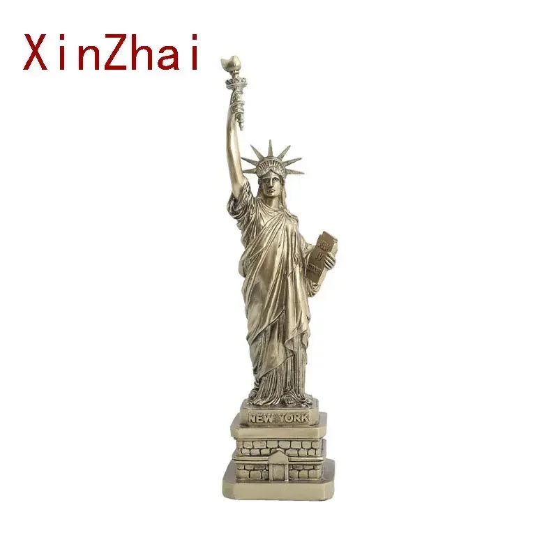 

38cm Resin Golden Liberty Goddess Statue Creative Figure Figurines For Interior Home Office Desktop Decor Accessories