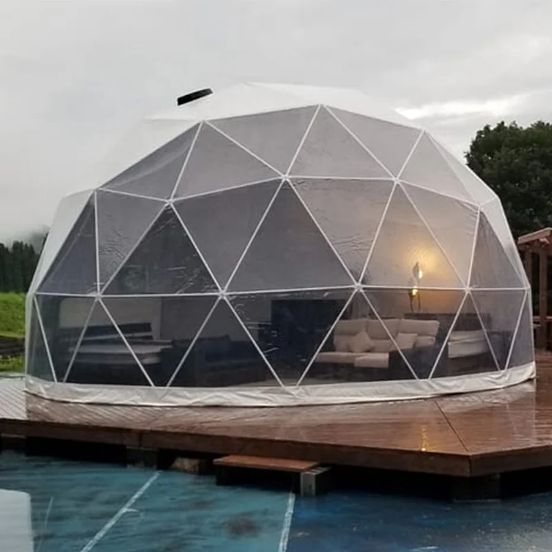 

Dome House China Waterproof PVC Geodesic Glamping Dome Tents Outdoor 4 Season
