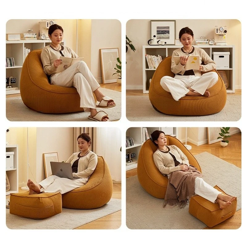 Single Bean Bag Sofa Living Room Sofas Frameless Lazy Sofa Chair with Filler Relax Soft Comfort Sofas Bedroom Relaxing Furniture view 5