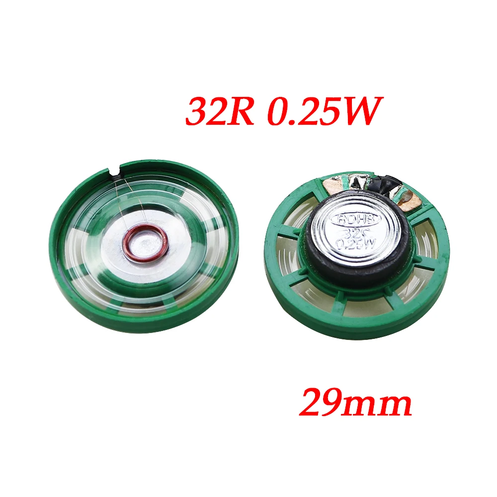 2 pièces 8 Ohm 0.25W 0.5W 16 Ohm 32 Ohm haut-parleur 8R 16R 32R 20mm 21mm 23mm 27mm 29mm 36mm 40mm de diamètre haut-parleur