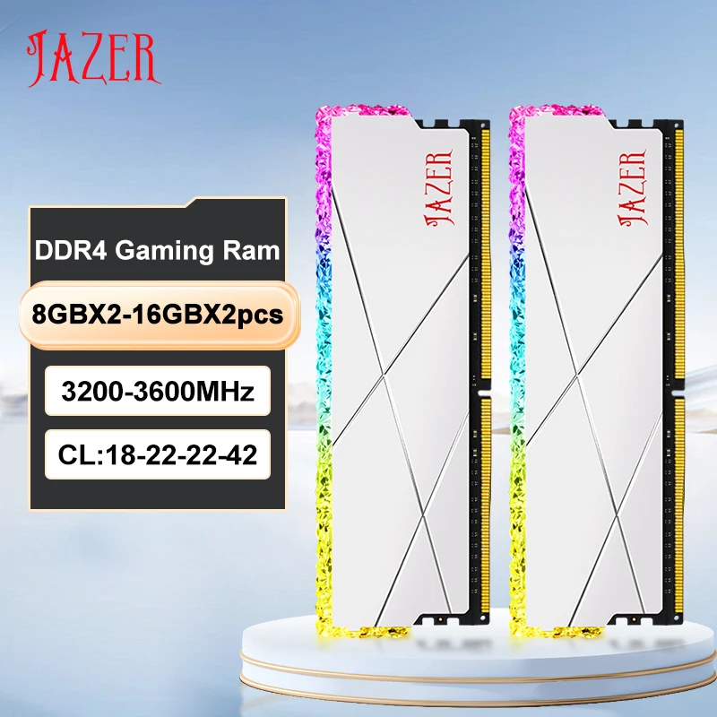 JAZER RGB RAM DDR4 8GBx2 16GBx2 3200MHz 3600MHz Memory Overclocking Performance for Desktop