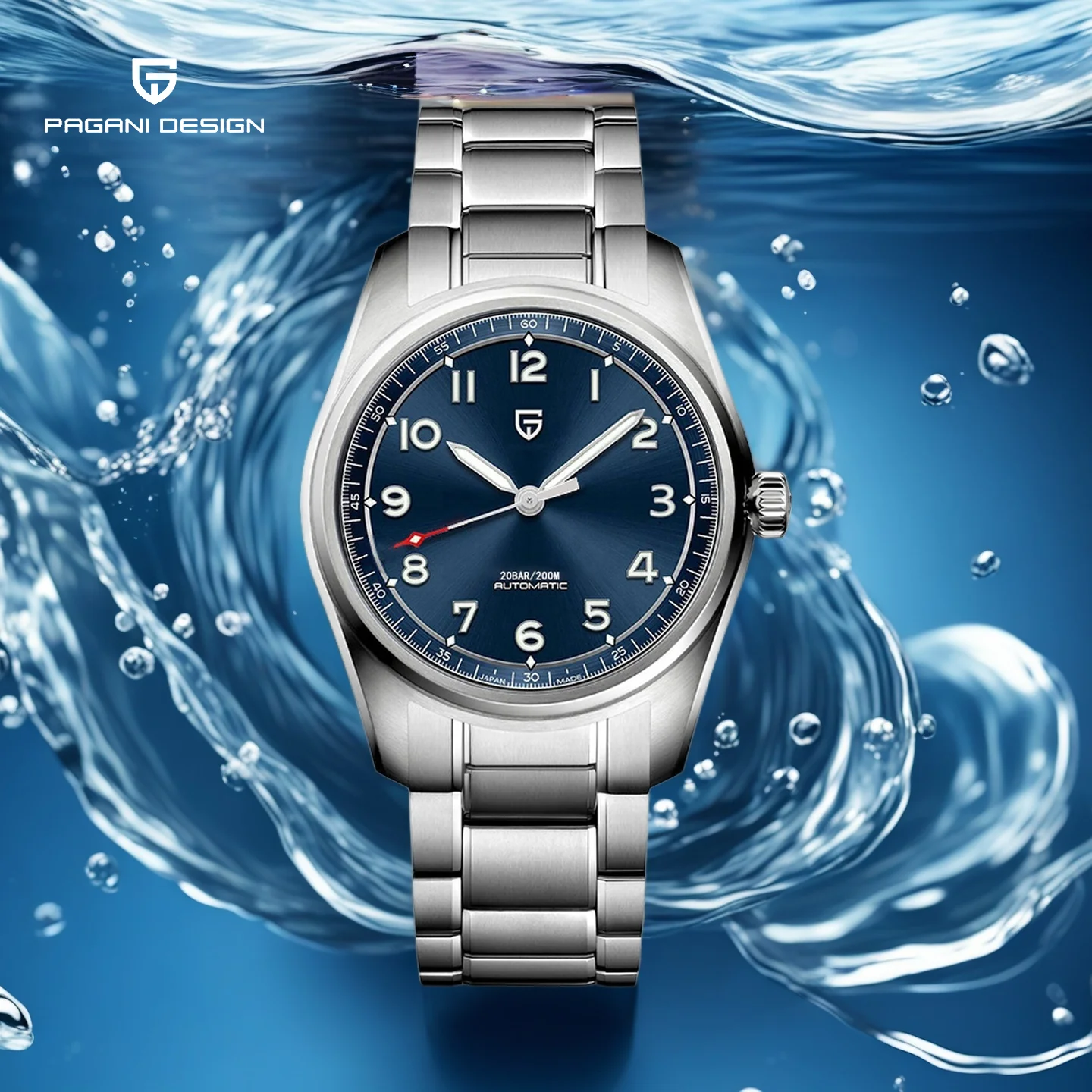 

PAGANI DESIGN 2025 Новые мужские автоматические механические часы Pilot 38 мм NH35 с сапфировым стеклом из нержавеющей стали, водонепроницаемые, 20 бар, светящиеся C3 re