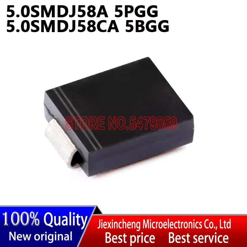 (30pieces) 5.0SMDJ58A 5PGG SMDJ58A 5.0SMDJ58CA 5BGG SMDJ58CA SMC(DO-214AB) 5000W 58V  TVS Diode New original