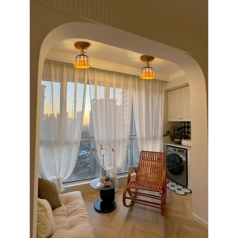 Warm and romantic homestay bay window window entrance porch aisle balcony small ceiling light