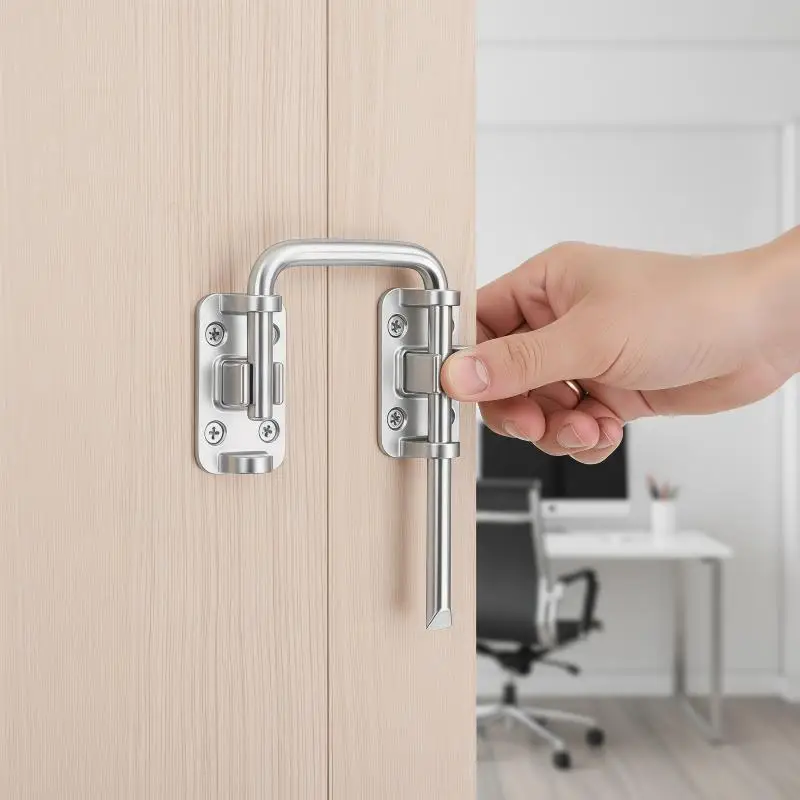 

Stainless Steel 90°/180° Door Latch , Punch-free Door Buckle, Anti-theft Spring Latches Furniture Supplies Cabinet Hinges