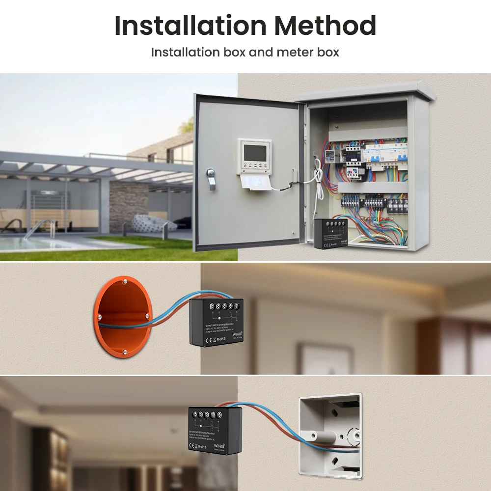 AVATTO Tuya WiFi 6-mini slimme energiemetermodule met vermogensmonitoring Metering Exportgegevens Ondersteuning Alexa Google Home Alice