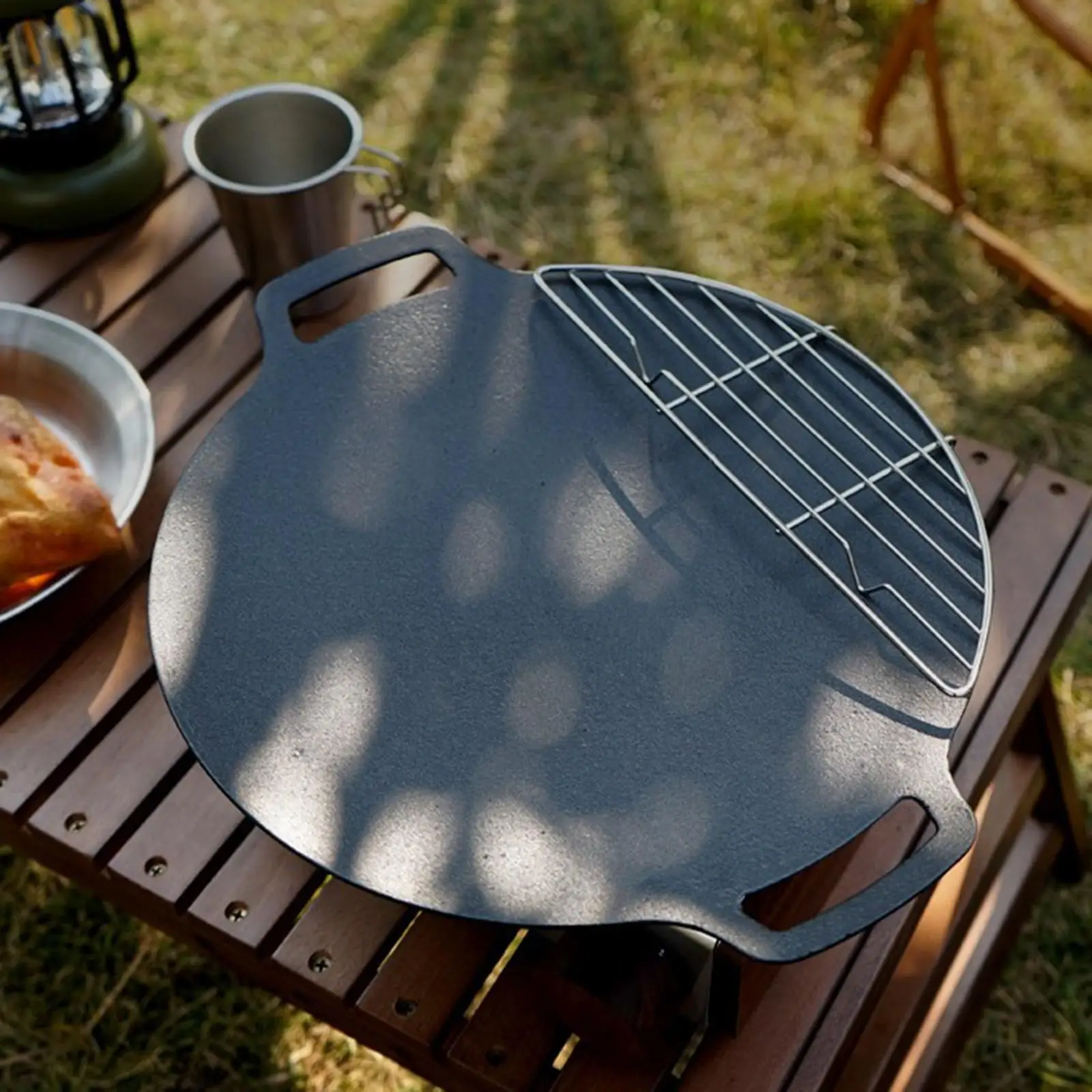 2/3/5 Portable Barbecue BBQ Plate Baking Oil Filter Charcoal Grill Pan for Camping