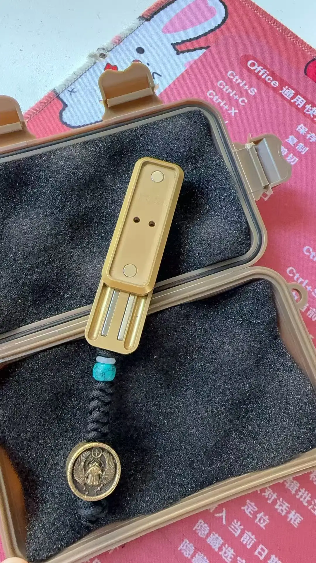 Usato EDC Incluso croaker in rame con ciondolo slider fidget push Giocattoli di decompressione