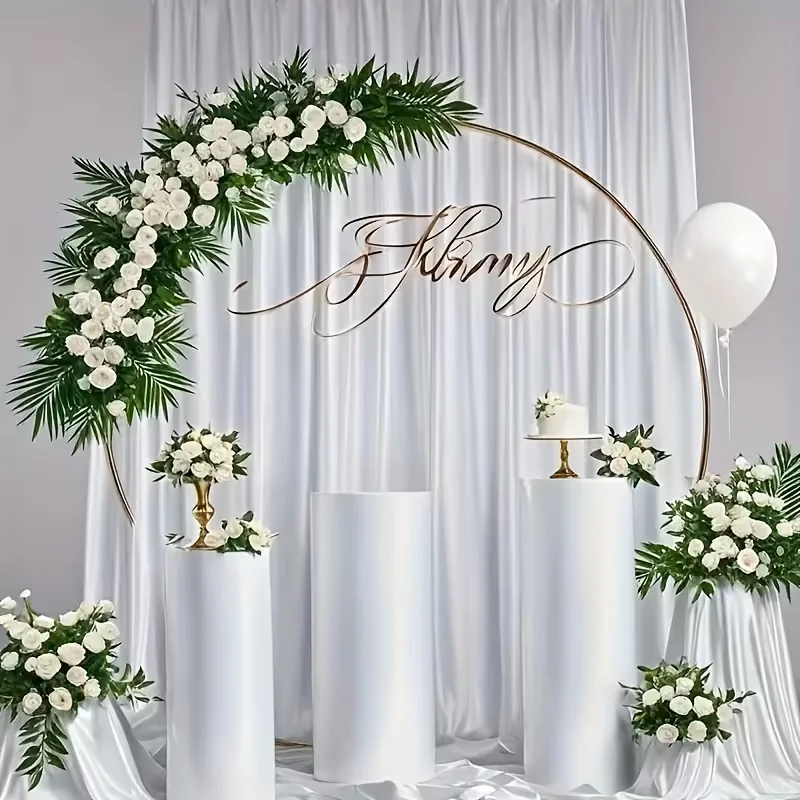 Satin-Hintergrundvorhang, mit Stangentasche für Hochzeit, Geburtstag, Babyparty, Fotografie, Hintergrundvorhänge für Abschlussfeiern, 1 Panel – Detail 9