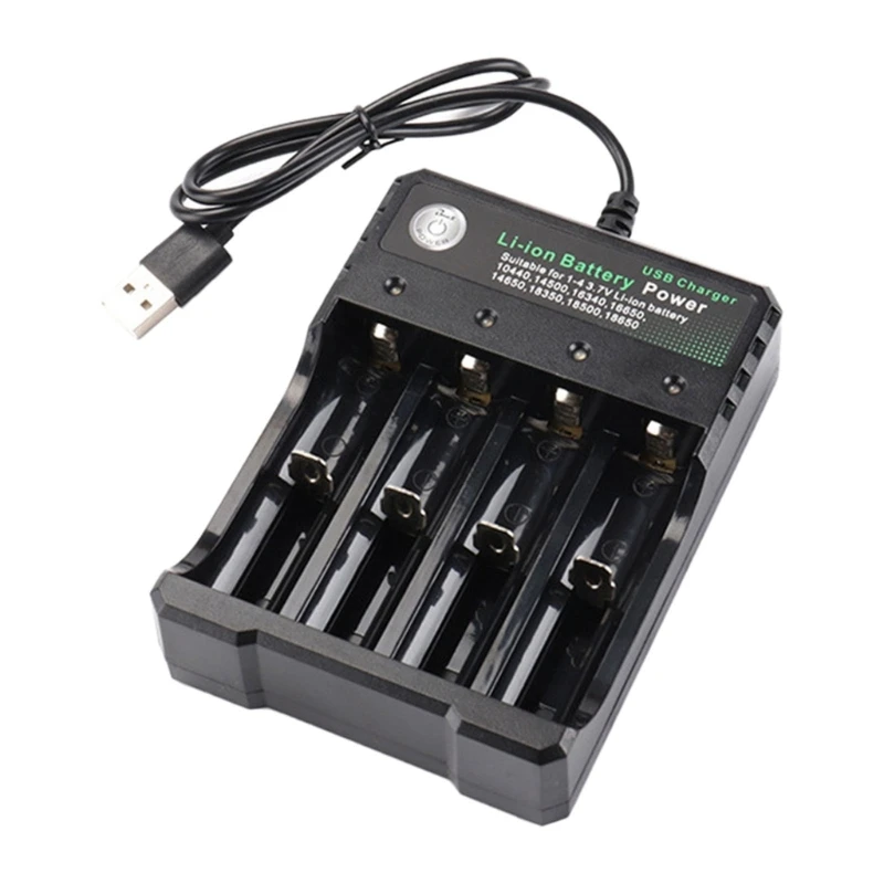 4XFC 18650 Lithium Battery Charging Adapter 4 Slots Charging Safety Fast 10440 14500 16340 16650 Rechargeable Battery