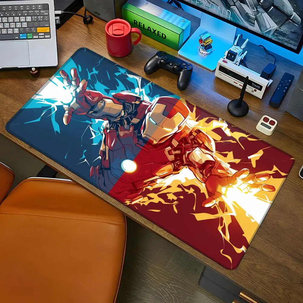 MINISO-Anime Characters Iron Man Mouse Pad Gaming Mousepad Abstract Large 800x400x2mm Mause Carpet PC Desk