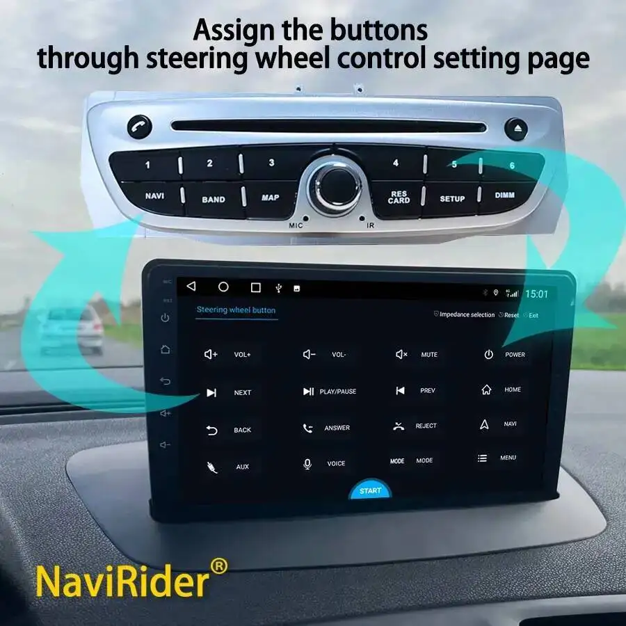 Painel de Controle Estilo OEM para Reprodutor de Vídeo Automotivo para Controlar Tela Android para RENAULT Fluence 2013-2016 para RENAULT Megane 3 2008-2014