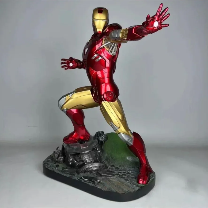 Iron Man 50cm Mk6 Anime Figures Avengers Iron Man Mk6 Large Figurine Luminous Figures Gk Model Ornaments Boyfriend Birthday Gift