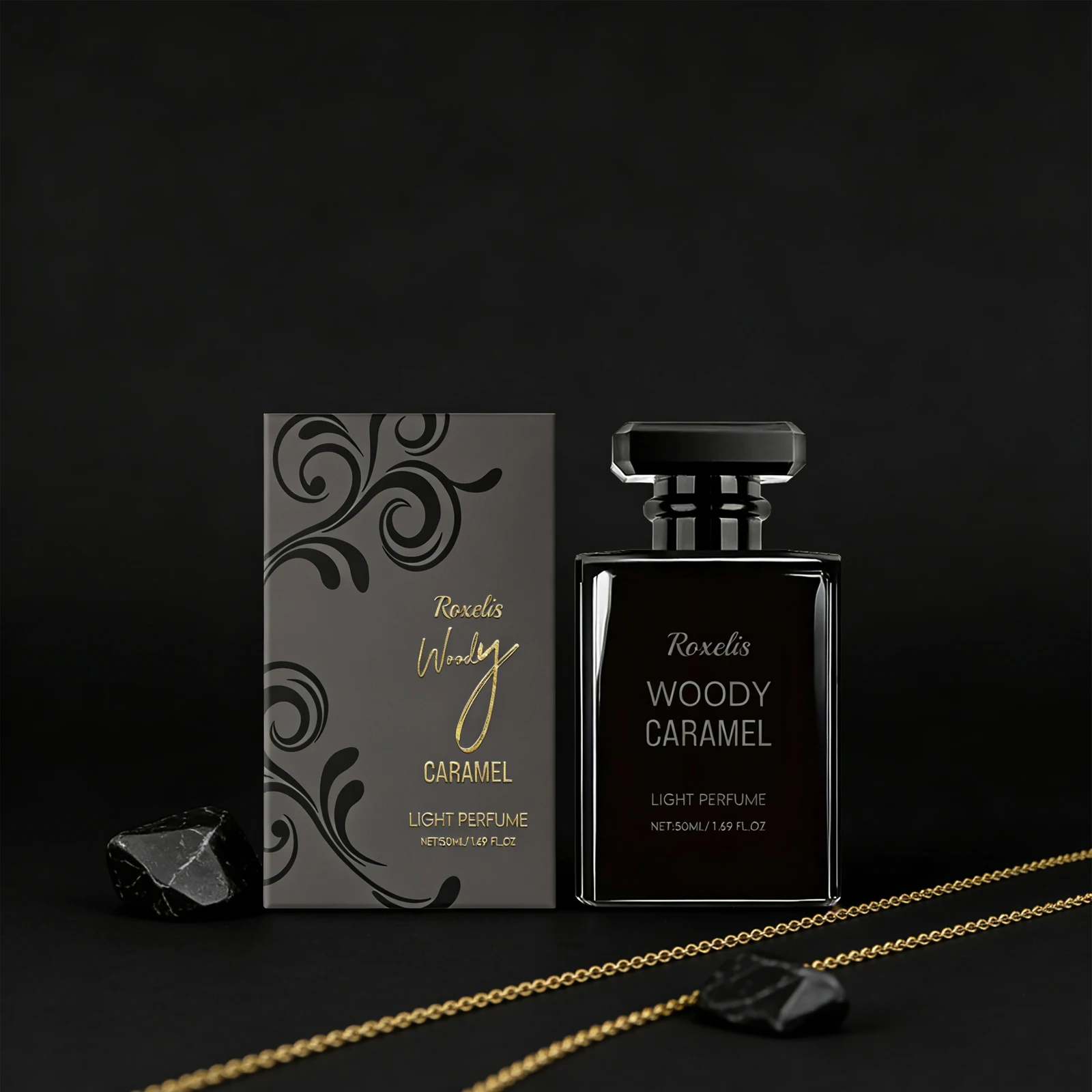 

Парфюм Roxelis 50 мл Wood Caramel: романтический древесный аромат, стойкий, очаровательный, освежающий, идеально подходит для свиданий