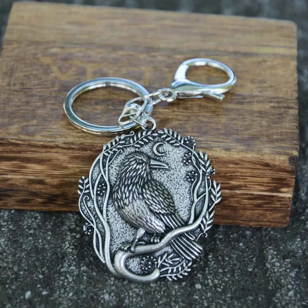 1Pcs Norse Odin Raven And Branch Viking Crow Keychain For Key Car Knife Keyholder Accessories Amulet Jewelry