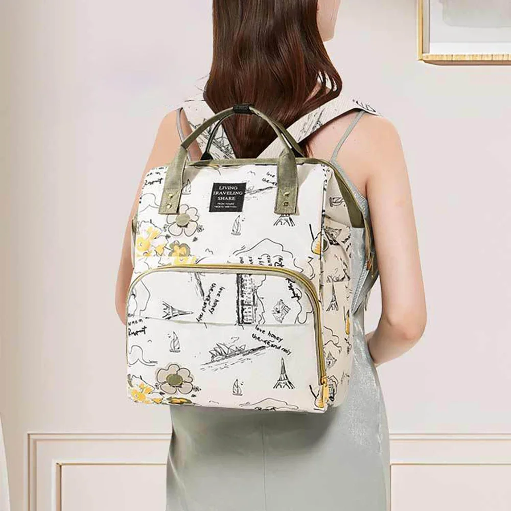 

Double-shoulder multi-functional large capacity mom bag; high-end mother and baby bag with USB charging port